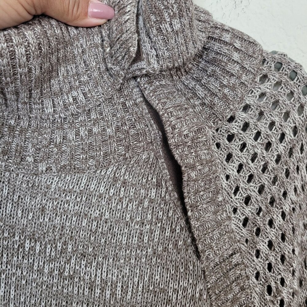 Prana Archer Sweater Dress Brown Women's Size Med Snap Button Turtle Neck - Picture 5 of 9